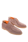 Santoni Beige nubuck loafers for men - contrast sole. 100% leather. platform height 2cm. Country of manufacture: Italy. Care: specialized cleaning - photo 3