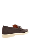 Brown nubuck loafers for men Santoni - contrast sole, buckle. 100% leather. Country of manufacture: Italy. Care: specialized cleaning - photo 4