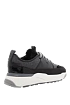 Black sneakers for women Santoni - contrasting sole, inserts. nubuck, leather, fur. lacing. Country of manufacture: Italy. Care: specialized cleaning - photo 4