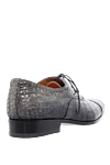 Men's gray crocodile leather shoes Santoni - Textured leather. 100% crocodile skin. Lace. Interior finish: Leather. Insole: Leather. Heel height: 2 cm. Other materials. Country of manufacture: Italy. Care: specialized cleaning - photo 4