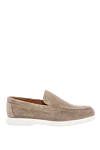 Doucal`s Beige leather loafers for men - contrast sole, perforation. 100% leather. Country of manufacture: Italy. Care: specialized cleaning - photo 1