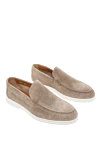 Doucal`s Beige leather loafers for men - contrast sole, perforation. 100% leather. Country of manufacture: Italy. Care: specialized cleaning - photo 3