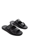 Doucal`s Black leather flip flops for men - leather interior. 100% genuine leather. Country of manufacture: Italy. Care: specialized cleaning - photo 3