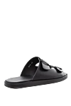 Black leather flip flops for men Doucal`s - leather interior. 100% genuine leather. Country of manufacture: Italy. Care: specialized cleaning - photo 4