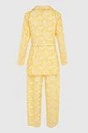 Charo Ruiz Yellow women's cotton and polyester trouser suit - flowers pattern. 70% cotton, 30% polyester. zipper, buttons, belt. two side pockets. Country of manufacture: Italy. Care: specialized cleaning - photo 7