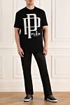 Футболка з бавовни чорна чоловіча Philipp Plein - логотип бренду. 100% бавовна. Країна виробник: Італія. Догляд: спеціалізоване чищення - фото 2