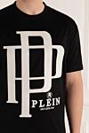 Philipp Plein Футболка з бавовни чорна чоловіча - логотип бренду. 100% бавовна. Країна виробник: Італія. Догляд: спеціалізоване чищення - фото 5