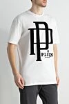 Philipp Plein White cotton T-shirt for men - brand logo. 100% cotton. Country of manufacture: Italy. Care: specialized cleaning - photo 3