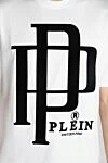 Philipp Plein White cotton T-shirt for men - brand logo. 100% cotton. Country of manufacture: Italy. Care: specialized cleaning - photo 5