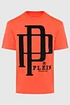 Philipp Plein Orange cotton T-shirt for men - brand logo. 100% cotton. Country of manufacture: Italy. Care: specialized cleaning - photo 1