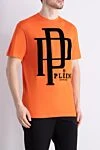 Philipp Plein Cotton T-shirt orange for men - brand logo. 100% cotton. Country of manufacture: Italy. Care: specialized cleaning - photo 3