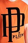 Philipp Plein Cotton T-shirt orange for men - brand logo. 100% cotton. Country of manufacture: Italy. Care: specialized cleaning - photo 5