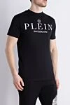 Philipp Plein Black cotton T-shirt for men - brand logo. 100% cotton. Country of manufacture: Italy. Care: specialized cleaning - photo 3