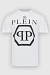 Philipp Plein White cotton T-shirt for men - Decor: brand logo. Composition: 100% cotton. Country of manufacture: Italy. Care: specialized cleaning - photo 1