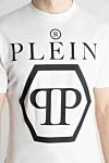 Philipp Plein White cotton T-shirt for men - brand logo. 100% cotton. Country of manufacture: Italy. Care: specialized cleaning - photo 5