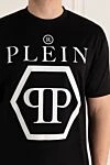 Philipp Plein Футболка з бавовни чорна чоловіча - Декор: логотип бренду. Склад: 100% бавовна. Країна виробник: Італія. Догляд: спеціалізоване чищення - фото 5