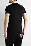 Мужская черная футболка из плотного трикотажа с компактным шевроном Philipp Plein - логотип бренда. 100% хлопок. Страна производитель: Германия. Уход: специализированная чистка - фото 4