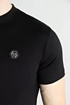 Philipp Plein Black cotton T-shirt for men - Decor: brand logo. Composition: 100% cotton. Country of manufacture: Italy. Care: specialized cleaning - photo 5