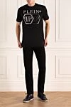 Black cotton T-shirt for men Philipp Plein - brand logo. 100% cotton. Country of manufacture: Italy. Care: specialized cleaning - photo 2