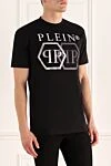 Philipp Plein Black cotton T-shirt for men - brand logo. 100% cotton. Country of manufacture: Italy. Care: specialized cleaning - photo 3