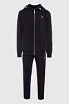 Philipp Plein Men's sports suit made of cotton and polyester, black - Brand Logo Patch. Hood. 88% cotton 12% polyester. Closure: Drawstring, zipper. Four side pockets. Country of manufacture: Italy. Care: specialized cleaning - photo 1