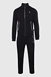 Philipp Plein Men's sports suit made of cotton and polyester, black - Decor: Brand logo patch, brand print on back, contrast trim. Additionally: Hood. Composition: 88% cotton 12% polyester. Closure: Drawstring, zipper. Pockets: Four side pockets. Country of manufacture: Italy. Care: specialized cleaning - photo 1