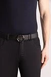 Philipp Plein Ремень из кожи черный мужской - Металлическая пряжка с логотипом бренда . 100% кожа. Размер: Ширина 3см. Гвоздик. Страна производитель: Германия. Уход: специализированная чистка - фото 3