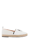 Philipp Plein White cotton and leather espadrilles for men - braided straw edging. leather interior. 100% cotton. Country of manufacture: Italy. Care: specialized cleaning - photo 1