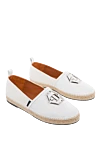 Philipp Plein White cotton and leather espadrilles for men - braided straw edging. leather interior. 100% cotton. Country of manufacture: Italy. Care: specialized cleaning - photo 3