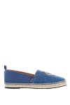 Philipp Plein Espadrilles jute and leather blue for men - Decor: logo, braided straw edging. Optional: leather interior. Composition: 100% jute. Country of manufacture: Italy. Care: specialized cleaning - photo 1