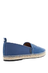 Blue jute and leather espadrilles for men Philipp Plein - logo, braided straw edging. leather interior. 100% jute. Country of manufacture: Italy. Care: specialized cleaning - photo 4