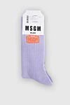 MSGM Women's socks with a logo, purple - logo. cotton, polyamide, elastane. Country of manufacture: Italy. Care: specialized cleaning - photo 1