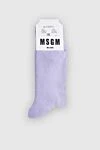 Women's socks with a logo, purple MSGM - logo. cotton, polyamide, elastane. Country of manufacture: Italy. Care: specialized cleaning - photo 2