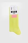 MSGM Women's socks with a logo, lime green - logo. cotton, polyamide, elastane. Country of manufacture: Italy. Care: specialized cleaning - photo 1