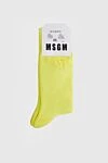 Women's socks with a logo, lime green MSGM - logo. cotton, polyamide, elastane. Country of manufacture: Italy. Care: specialized cleaning - photo 2