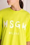 MSGM Сукня з бавовни жовта жіноча - вільний крій, принт логотипа бренду. 100% бавовна. Країна виробник: Італія. Догляд: спеціалізоване чищення - фото 5