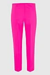 Women's cropped pants bright pink MSGM - two pockets. 96% wool, 4% elastane. zipper, buttons. Country of manufacture: Italy. Care: specialized cleaning - photo 6