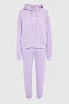 MSGM Purple women's cotton walking suit - logo. 100% cotton. Closure: drawstring. two side pockets. Hood: yes. Country of manufacture: Italy. Care: specialized cleaning - photo 1