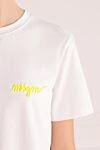 MSGM White cotton T-shirt for women - logo. 100% cotton. Country of manufacture: Italy. Care: specialized cleaning - photo 5