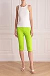 Light green cotton and polyamide leggings for women MSGM - 75% cotton, 25% polyamide. zipper. Country of manufacture: Italy. Care: specialized cleaning - photo 2