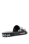 Black rubber slippers for men Dolce & Gabbana - contrasting brand logos. 100% rubber. Country of manufacture: Italy. Care: specialized cleaning - photo 4