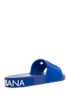 Blue rubber slippers for men Dolce & Gabbana - contrasting brand logos. 100% rubber. Country of manufacture: Italy. Care: specialized cleaning - photo 4