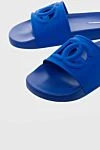 Dolce & Gabbana Blue rubber slippers for men - contrasting brand logos. 100% rubber. Country of manufacture: Italy. Care: specialized cleaning - photo 5