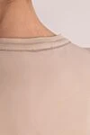 Brunello Cucinelli Футболка из хлопка бежевая женская - 93% хлопок, 7% эластан. Страна производитель: Италия. Уход: специализированная чистка - фото 5
