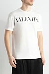 Valentino White cotton T-shirt for men - Decor: logo print. Composition: 100% cotton. Country of manufacture: Italy. Care: specialized cleaning - photo 3