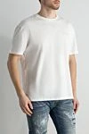 Valentino White cotton T-shirt for men - 100% cotton. Country of manufacture: Italy. Care: specialized cleaning - photo 3