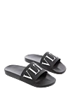 Valentino Black rubber slippers for men - contrasting brand logos. 100% rubber. Country of manufacture: Italy. Care: specialized cleaning - photo 3