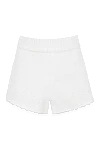 Dolce & Gabbana White linen shorts for women - perforation, openwork pattern. 100% linen. elastic belt. Country of manufacture: Italy. Care: specialized cleaning - photo 1