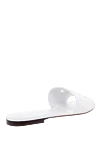 Dolce & Gabbana Women's leather slippers with an embossed logo, white - embossed logo, contrasting sole. leather. Country of manufacture: Italy. Care: specialized cleaning - photo 3