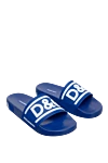 Dolce & Gabbana Blue rubber slippers for men - logo. 100% rubber. Country of manufacture: Italy. Care: specialized cleaning - photo 3